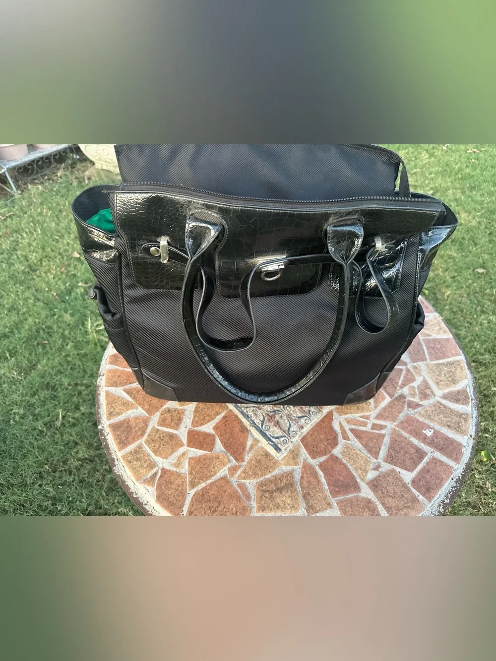 Amerileather Black Hybrid Travel Tote & Laptop Bag